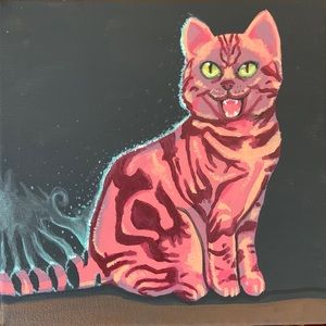 Cheshire Cat Painting 8x8